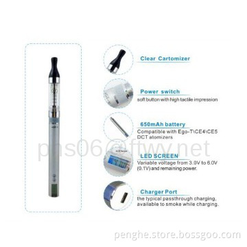 2014 best quality e e cigarette EGO V with and LED screen manufacturer